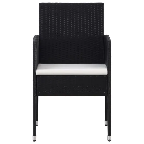 Vrtna garnitura - 5-dijelni vrtni blagovaonski set crni - Crno-bijelo Dužina stola 80 cm 4 Cijena