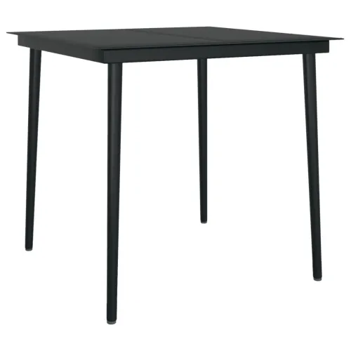 Vrtna garnitura - 5-dijelni vrtni blagovaonski set crni - Crno-bijelo Dužina stola 80 cm 4 Cijena