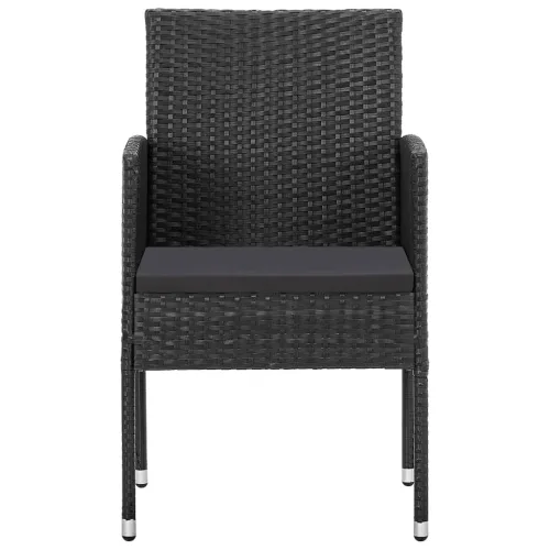 Vrtna garnitura - 5-dijelni vrtni blagovaonski set crni - Crna i siva Dužina stola 80 cm 4 Cijena