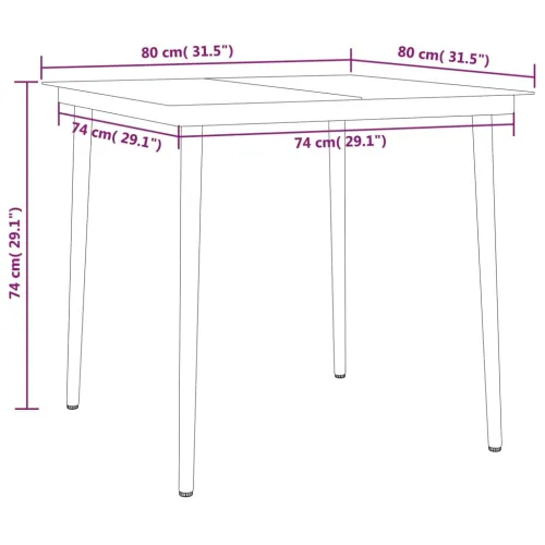 Vrtna garnitura - 5-dijelni vrtni blagovaonski set crni - Crna i siva Dužina stola 80 cm 4 Cijena