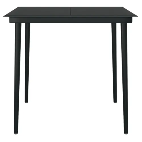 Vrtna garnitura - 5-dijelni vrtni blagovaonski set crni - Crna i siva Dužina stola 80 cm 4 Cijena
