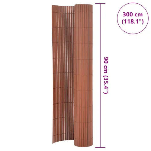 Dvostrana vrtna ograda PVC 90 x 300 cm smeđa - Smeđa 90 x 300 cm 1 Cijena
