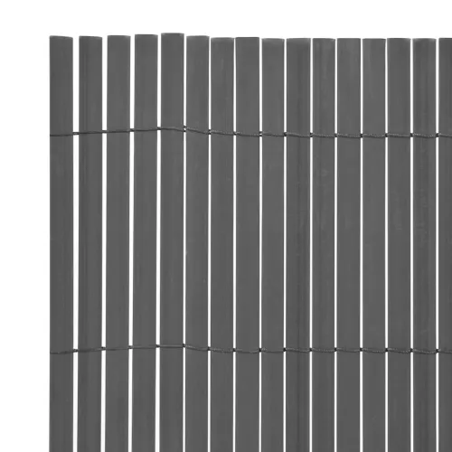 Dvostrana vrtna ograda PVC 90 x 500 cm siva Cijena