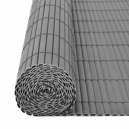 Dvostrana vrtna ograda PVC 90 x 500 cm siva Cijena