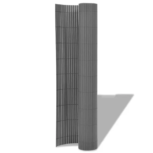 Dvostrana vrtna ograda PVC 90 x 500 cm siva - Siva 90 x 500 cm 1 Siva Cijena