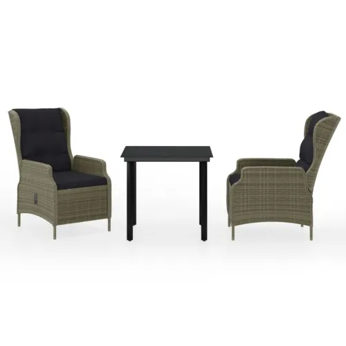 Vrtna garnitura - 3-dijelni vrtni blagovaonski set smeđi - Smeđa Dužina stola 80 cm 2 Cijena