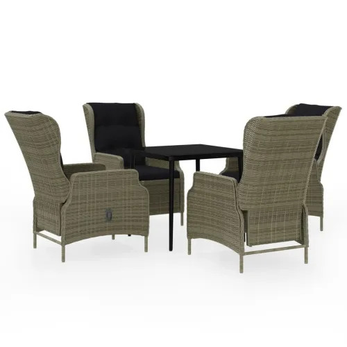 Vrtna garnitura - 5-dijelni vrtni blagovaonski set smeđi - Smeđa Dužina stola 80 cm 4 Cijena