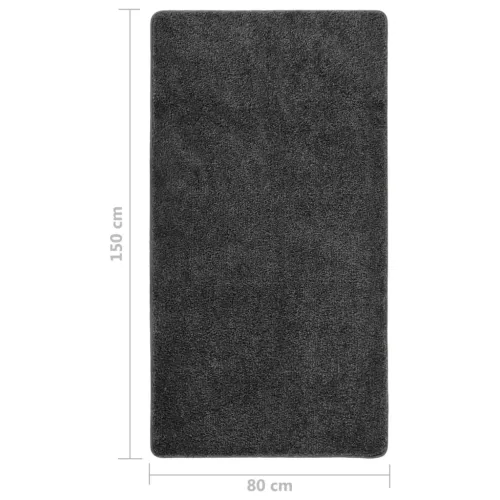 Čupavi tepih tamnosivi 80 x 150 cm protuklizni - Tamno siva 80 x 150 cm Cijena