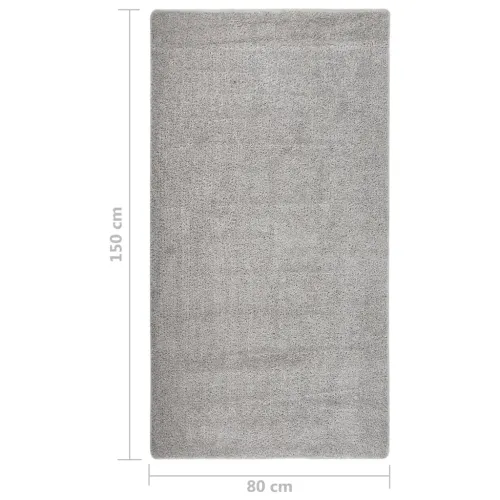 Čupavi tepih svjetlosivi 80 x 150 cm protuklizni - Svjetlosiva 80 x 150 cm Cijena