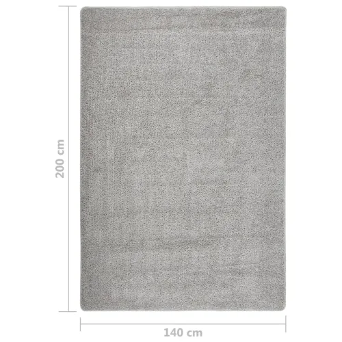 Čupavi tepih svjetlosivi 140 x 200 cm protuklizni - Svjetlosiva 140 x 200 cm Cijena