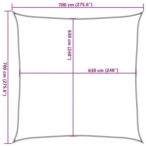 Jedro za zaštitu od sunca 160 g/m² antracit 7 x 7 m HDPE - Antracit 7 x 7 m Cijena
