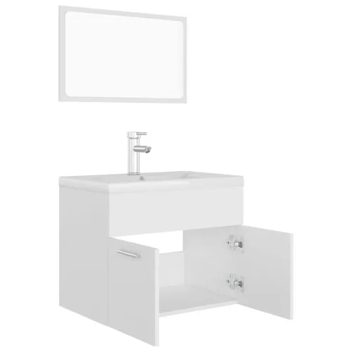 Set kupaonskog namještaja od konstruiranog drva bijeli - Bijela 60 x 38.5 x 46 cm 1 2 Cijena