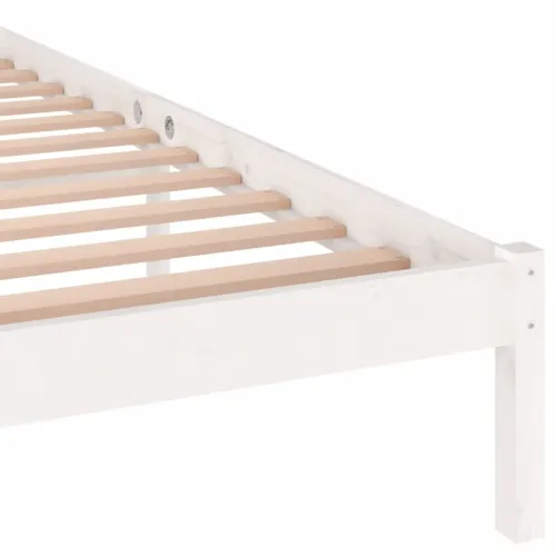 Okvir za krevet od masivne borovine 200 x 200 cm bijeli - Bijela 200 x 200 cm Cijena