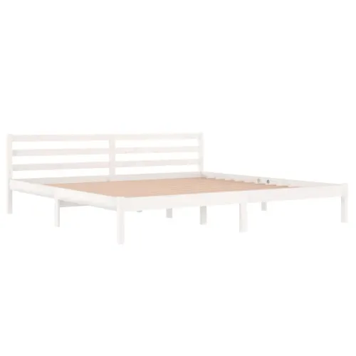 Okvir za krevet od masivne borovine 200 x 200 cm bijeli - Bijela 200 x 200 cm Cijena
