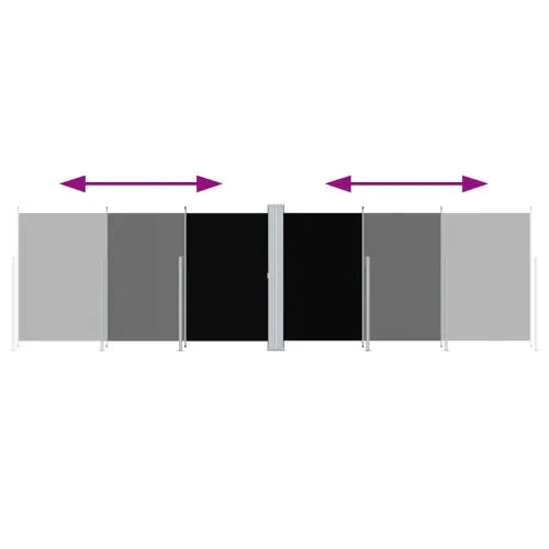 Uvlačiva bočna tenda crna 180 x 600 cm - Crna 180 x 600 cm Cijena