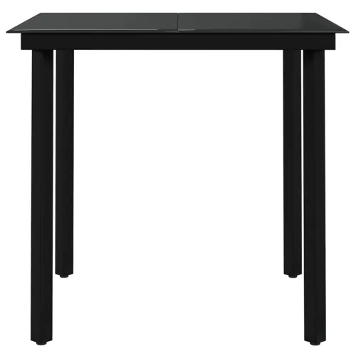 Vrtna garnitura - 5-dijelni vrtni blagovaonski set s jastucima crni - Crna Dužina stola 80 cm 4 Cijena