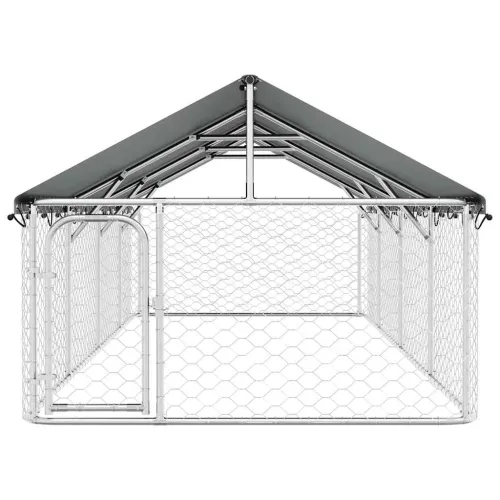 Vanjski kavez za pse s krovom 400 x 200 x 150 cm - 400 x 200 x 150 cm Cijena