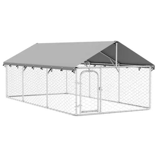 Vanjski kavez za pse s krovom 400 x 200 x 150 cm - 400 x 200 x 150 cm 1 Cijena