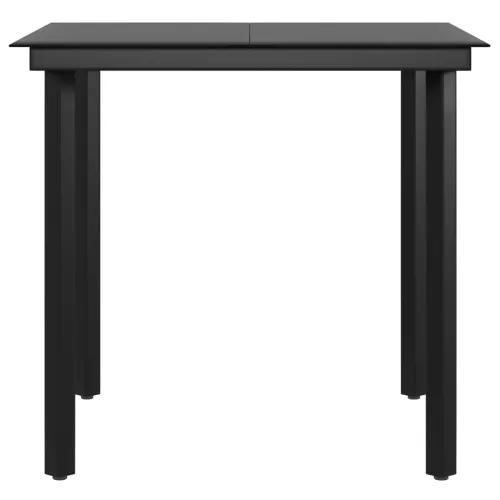 Vrtna garnitura - 5-dijelni vrtni blagovaonski set s jastucima crni - Crna Dužina stola 80 cm 4 Cijena