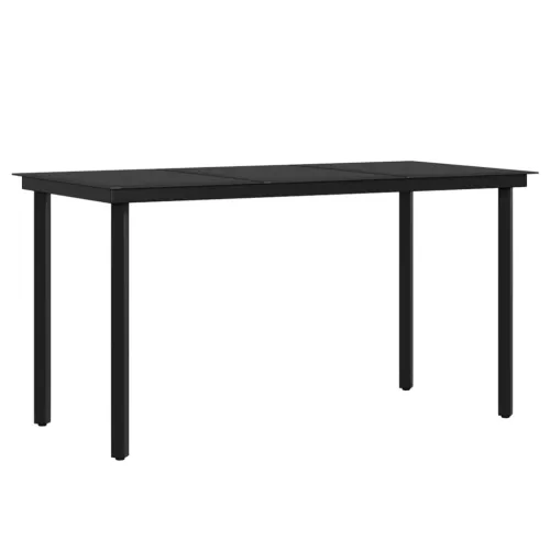 Vrtna garnitura - 7-dijelni vrtni blagovaonski set s jastucima crni - Crna Dužina stola 140 cm 6 Cijena