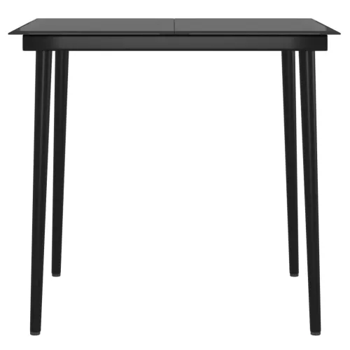 Vrtna garnitura - 5-dijelni vrtni blagovaonski set s jastucima crni - Crna Dužina stola 80 cm 4 Cijena