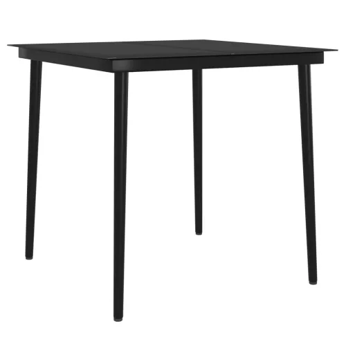 Vrtna garnitura - 5-dijelni vrtni blagovaonski set s jastucima crni - Crna Dužina stola 80 cm 4 Cijena