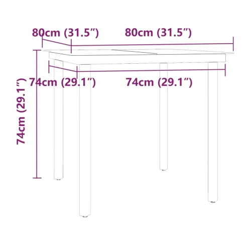 Vrtna garnitura - 5-dijelni vrtni blagovaonski set s jastucima crni - Crna Dužina stola 80 cm 4 Cijena