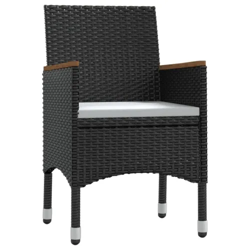Vrtna garnitura - 5-dijelni vrtni blagovaonski set s jastucima crni - Crna Dužina stola 80 cm 4 Cijena