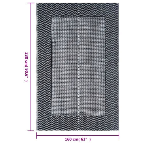 Vanjski tepih ARAKIL sivi 160x230 cm PP - Crna i siva 160 x 230 cm 1 Cijena