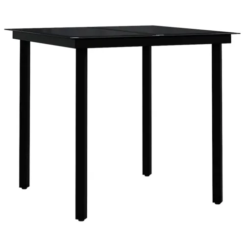 Vrtna garnitura - 3-dijelni vrtni blagovaonski set crni - Crna Dužina stola 80 cm 2 Cijena
