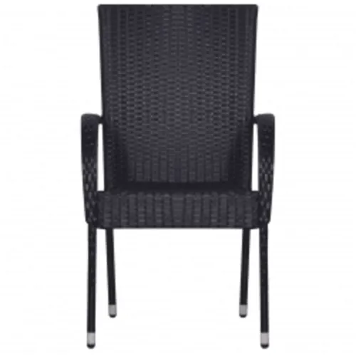 Vrtna garnitura - 3-dijelni vrtni blagovaonski set crni - Crna Dužina stola 80 cm 2 Cijena