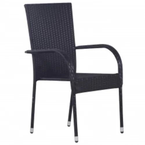 Vrtna garnitura - 3-dijelni vrtni blagovaonski set crni - Crna Dužina stola 80 cm 2 Cijena