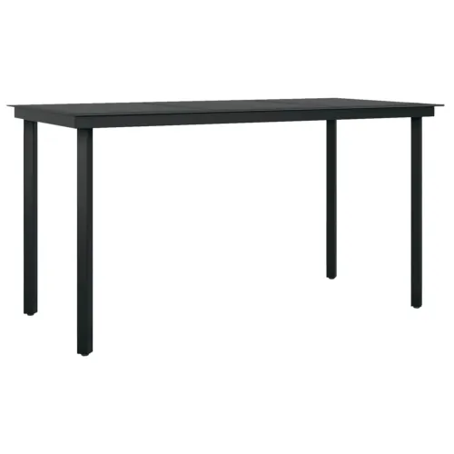 Vrtna garnitura - 5-dijelni vrtni blagovaonski set crni - Dužina stola 140 cm 4 Cijena