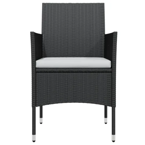 Vrtna garnitura - 3-dijelni vrtni blagovaonski set s jastucima crni - Crna Dužina stola 80 cm 2 Cijena