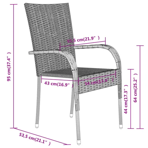 Vrtna garnitura - 5-dijelni vrtni blagovaonski set smeđe-crni - Smeđa i crna Dužina stola 80 cm 4 Cijena