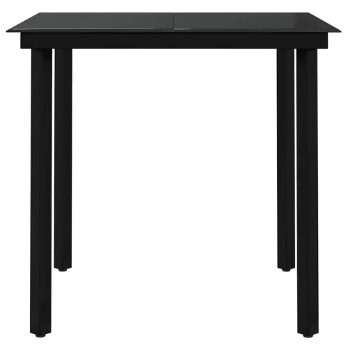 Vrtna garnitura - 3-dijelni vrtni blagovaonski set sivo-crni - Siva i crna Dužina stola 80 cm 2 Cijena
