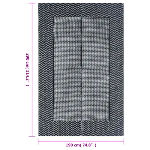 Vanjski tepih ARAKIL sivi 190x290 cm PP - Crna i siva 190 x 290 cm Cijena