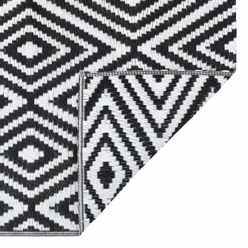 Vanjski tepih ARAKIL bijelo-crni 190 x 290 cm PP - Bijela i crna 190 x 290 cm Cijena