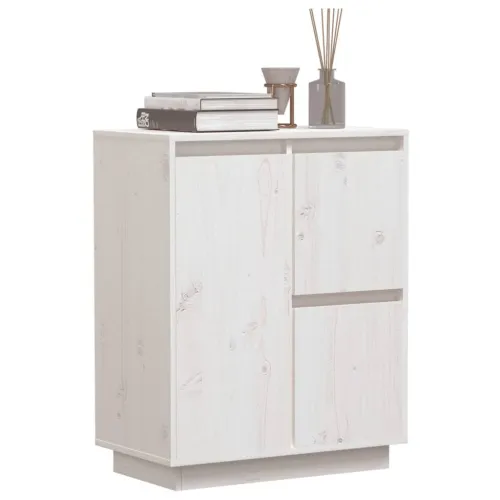 Komoda bijela 60 x 34 x 75 cm od masivne borovine - Bijela 1 Bijela Cijena