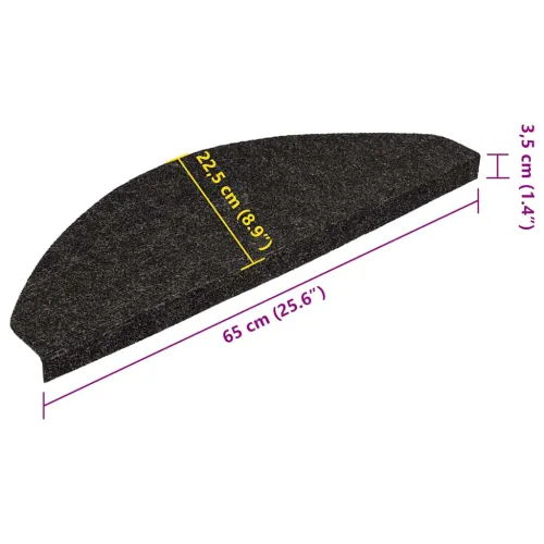 Ljepljivi tepisi za stepenice 15kom 65x22,5x3,5cm antracit - Antracit 65 x 22.5 x 3.5 cm 15 Cijena
