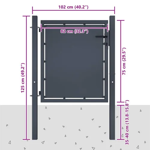 Dvorišna vrata - Vrtna vrata Čelik 100x75 cm Antracit - 100 x 75 cm Cijena