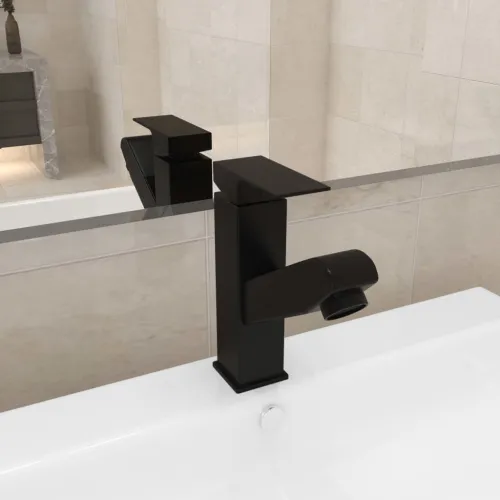 Slavina za Lavabo - Umivaonik s funkcijom izvlačenja crna 157 x 172 mm - Crna Crna Cijena