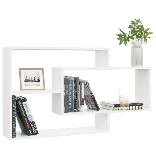 Zidne police bijele 104 x 20 x 58,5 cm konstruirano drvo - Bijela Cijena