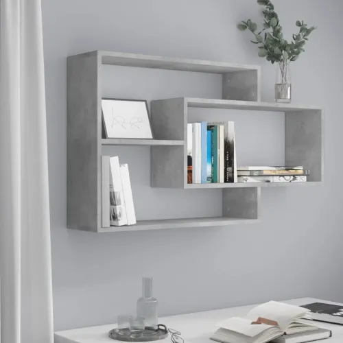 Zidne police siva boja betona 104x20x58,5 cm konstruirano drvo - Beton siva Cijena