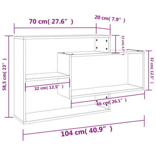 Zidne police siva boja betona 104x20x58,5 cm konstruirano drvo - Beton siva Cijena