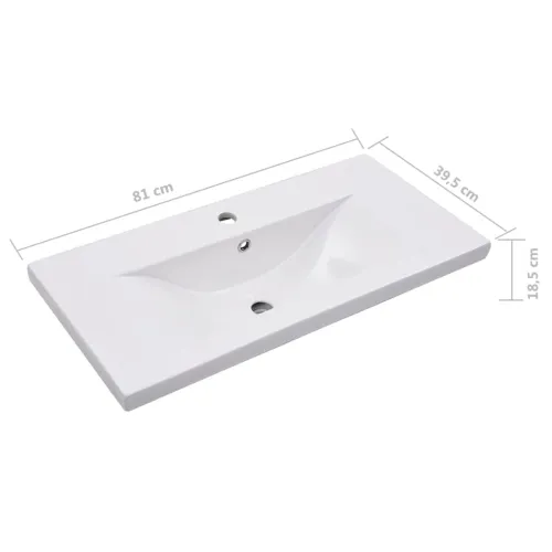 Ormarić s ugrađenim Lavabo - Umivaonikom bijeli od iverice - Bijela 80 x 38.5 x 48 cm bez slavine Cijena