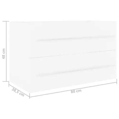 Ormarić s ugrađenim Lavabo - Umivaonikom bijeli od iverice - Bijela 80 x 38.5 x 48 cm bez slavine Cijena