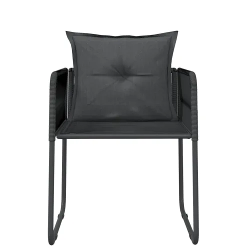 Vrtna garnitura - 5-dijelni vrtni blagovaonski set crni - Dužina stola 80 cm 4 Cijena