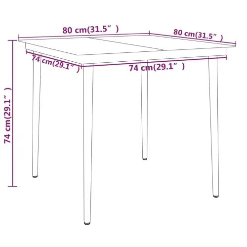 Vrtna garnitura - 5-dijelni vrtni blagovaonski set crni - Dužina stola 80 cm 4 Cijena