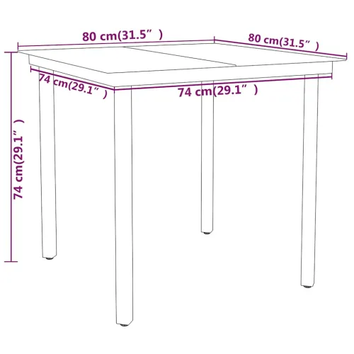 Vrtna garnitura - 3-dijelni vrtni blagovaonski set crni - Dužina stola 80 cm 2 Cijena